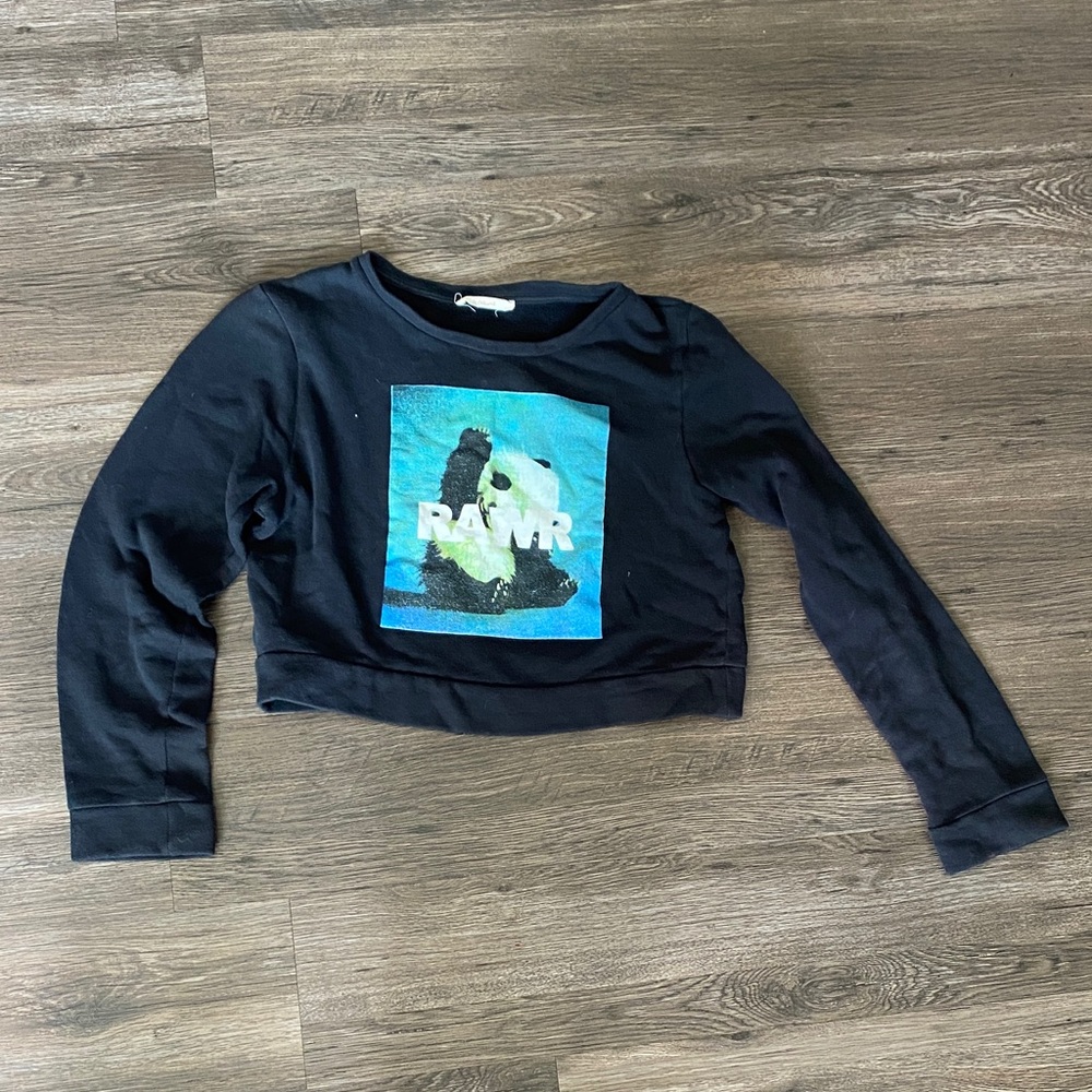 Black Panda Graphic Sweatshirt